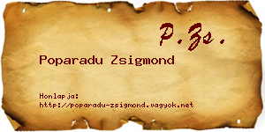 Poparadu Zsigmond névjegykártya